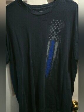 Grunt Style Blue Line Flag Men's Graphic T-Shirt